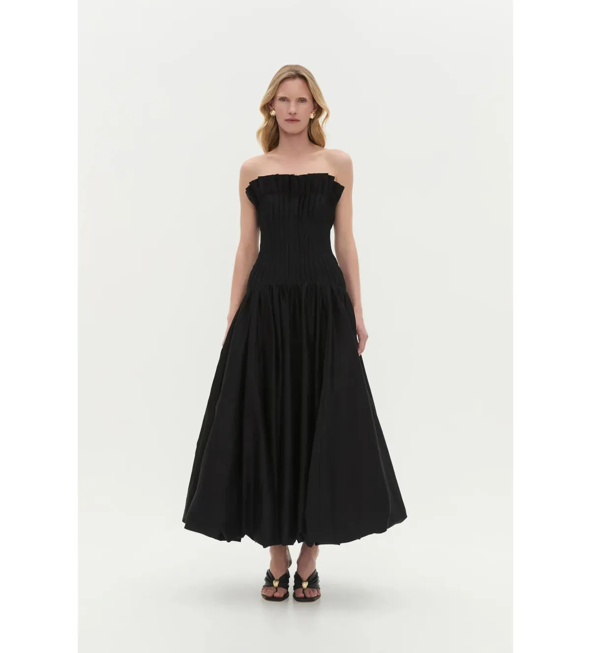 Aje Ivy Bubble Hem Gown Maxi Dress in Black Size AU 8 - Image 1