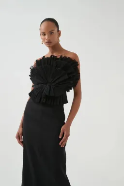 Aje Kira Midi Dress Black Size AU 10 for rent on The Volte - image 3