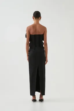 Aje Kira Midi Dress Black Size AU 10 for rent on The Volte - image 2