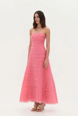 Aje Soundscape Maxi Dress in Guava Pink Size AU6 for rent on The Volte - image 1