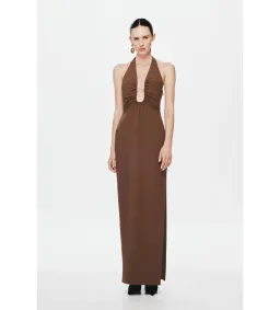 MISHA Alusia Maxi Dress Brown Size 8/S for rent on The Volte - image 1