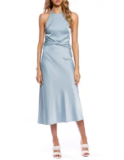 Pasduchas Beau Twist Midi Dress Blue Size AU 14 for rent on The Volte - image 1
