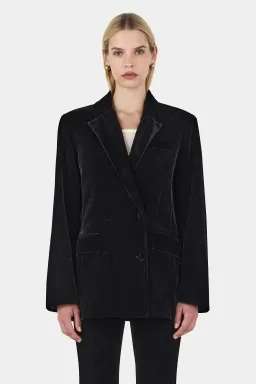 Hansen and Gretel Alistair Velvet Blazer Black Size 12/L for rent on The Volte - image 1
