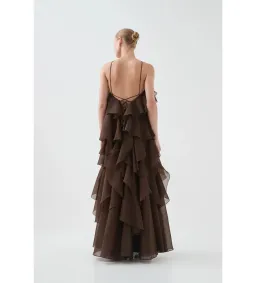 Aje Pandorea Layered Maxi in Carob Size S / AU 8 for rent on The Volte - image 3