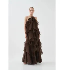 Aje Pandorea Layered Maxi in Carob Size S / AU 8 for rent on The Volte - image 1