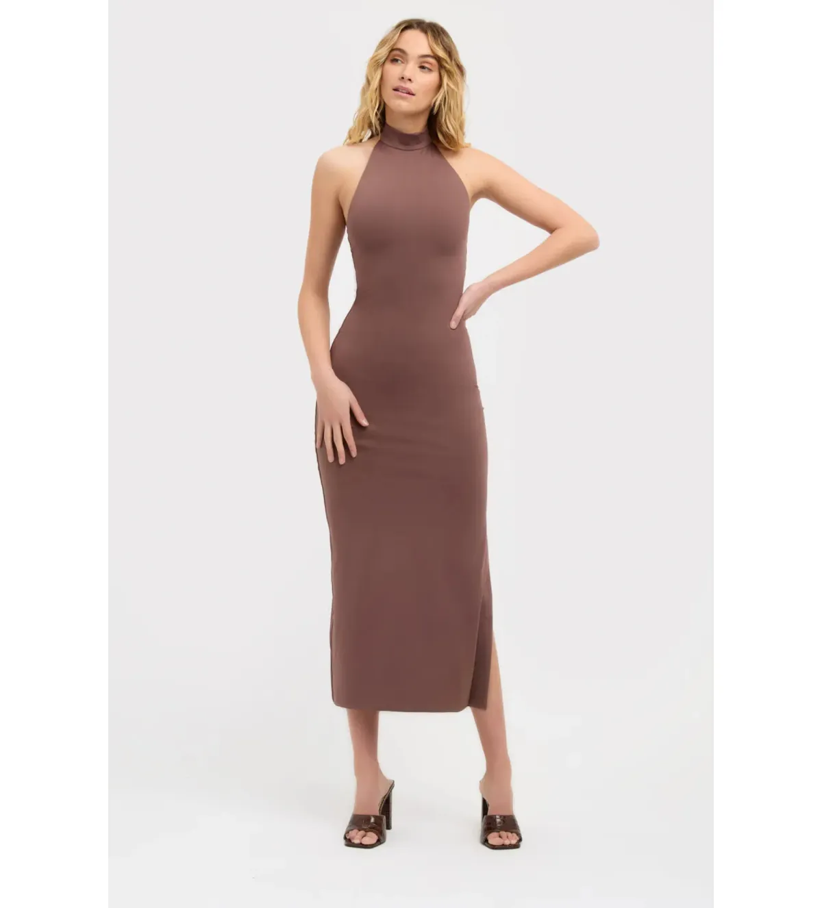 Kookai Archer Midi Dress Brown Size 0 (6-8) - Image 1