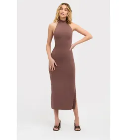 Kookai Archer Midi Dress Brown Size 0 (6-8) for rent on The Volte - image 1