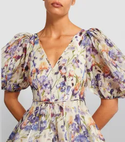Zimmermann Tama Puff Sleeve Mini Dress in Iris Floral Size 2/AU12 for rent on The Volte - image 4