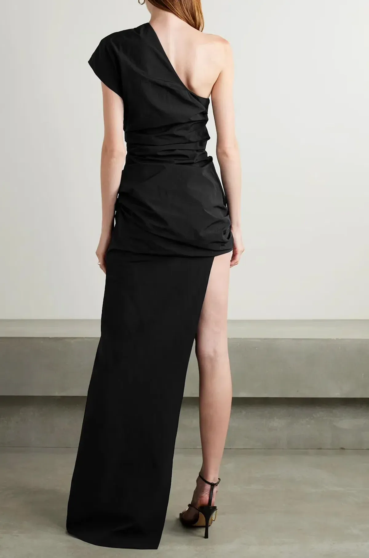 Christopher Esber Calero One Shoulder Draped Twill Dress Black Size 6 - Image 2