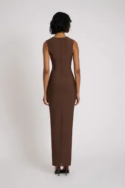 Eliya the Label Giselle Midi Dress Brown Size 10 for rent on The Volte - image 2