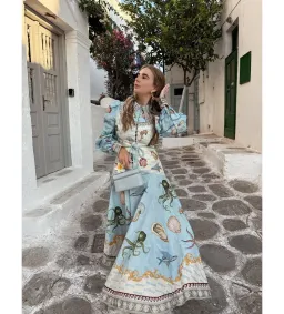 Alemais Bath House Shirt Midi Dress Print Size 16 for rent on The Volte - image 1