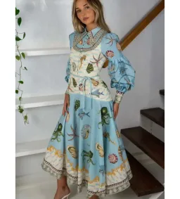 Alemais Bath House Shirt Midi Dress Print Size 16 for rent on The Volte - image 3