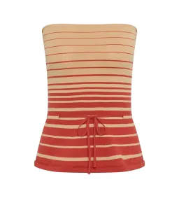 Faithfull the Brand Casia Top Citara Skirt Set in Accordion Stripe Amber Fawn Size 8 for rent on The Volte - image 4