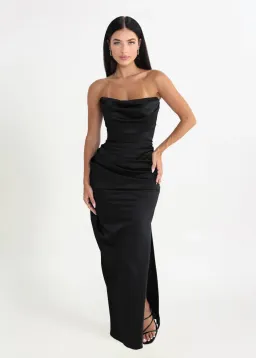 House of CB Adrienne Corset Maxi Dress in Black Size 8 for rent on The Volte - image 1