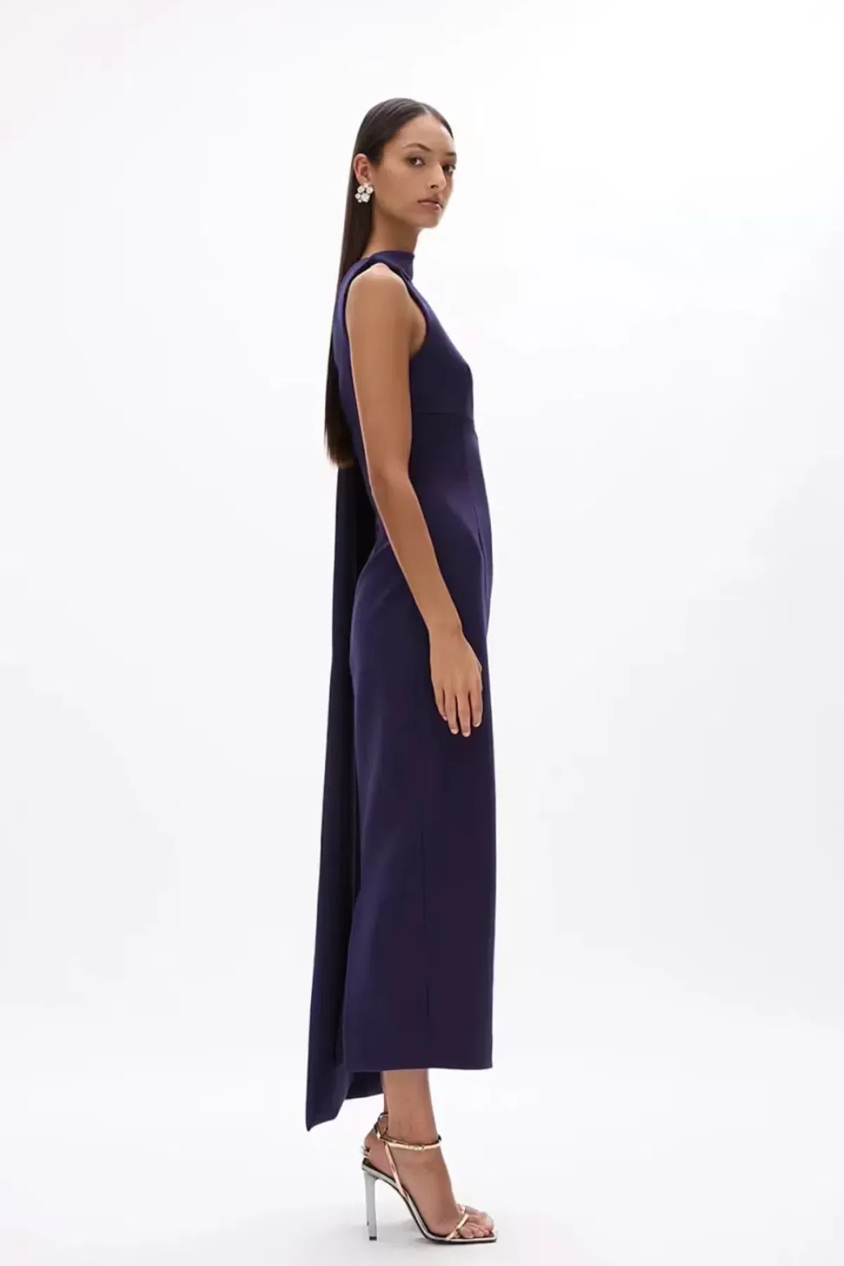 Rachel Gilbert Clara Midi Dress Dark Indigo Dark Purple Size 1 / Size AU 8 - Image 6