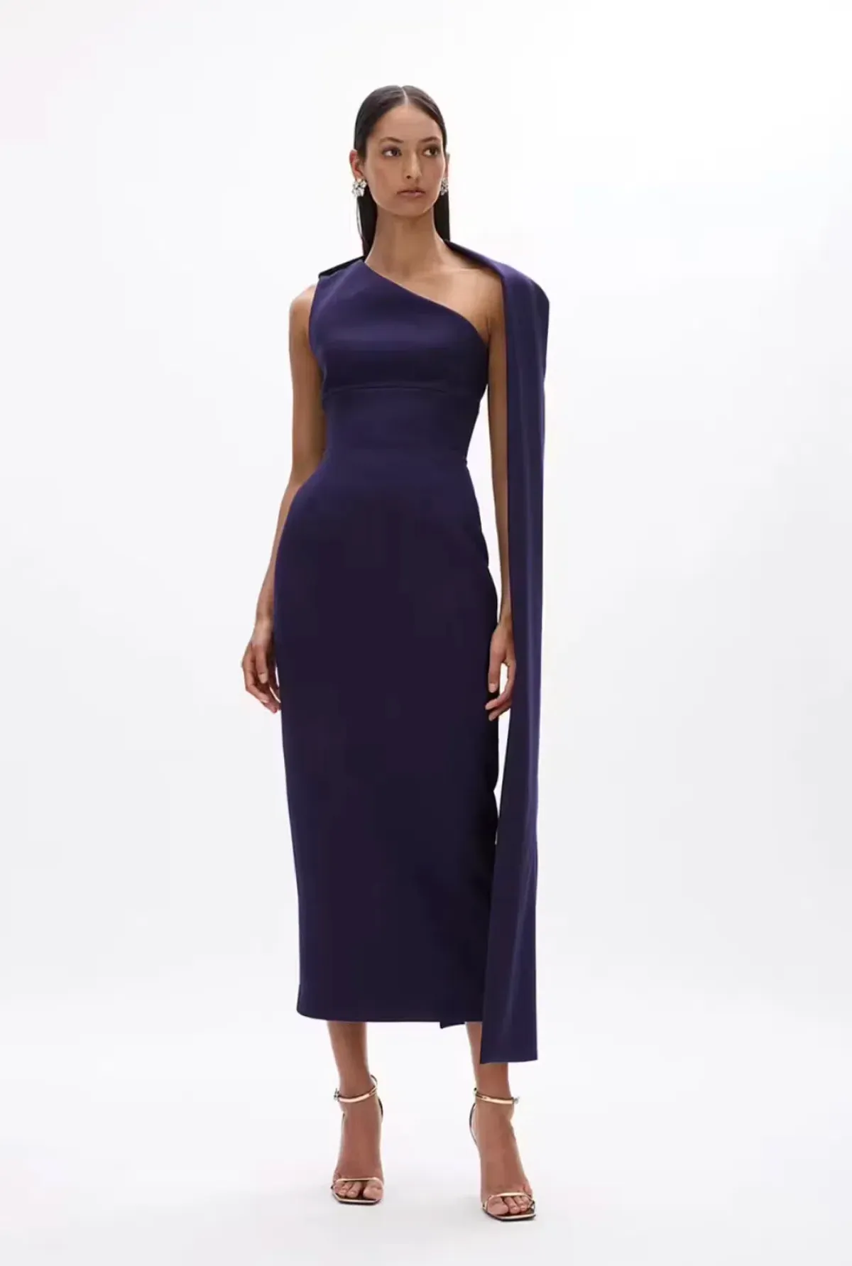 Rachel Gilbert Clara Midi Dress Dark Indigo Dark Purple Size 1 / Size AU 8 - Image 1