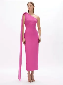Rachel Gilbert Clara Midi Dress Hot Pink Size AU 6 for rent on The Volte - image 3