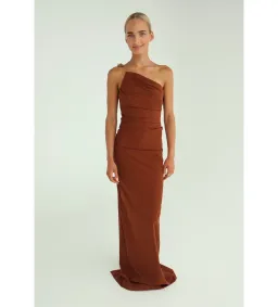 Rachel Gilbert Antoinne Gown in Brown Size 0 / AU6 for rent on The Volte - image 1