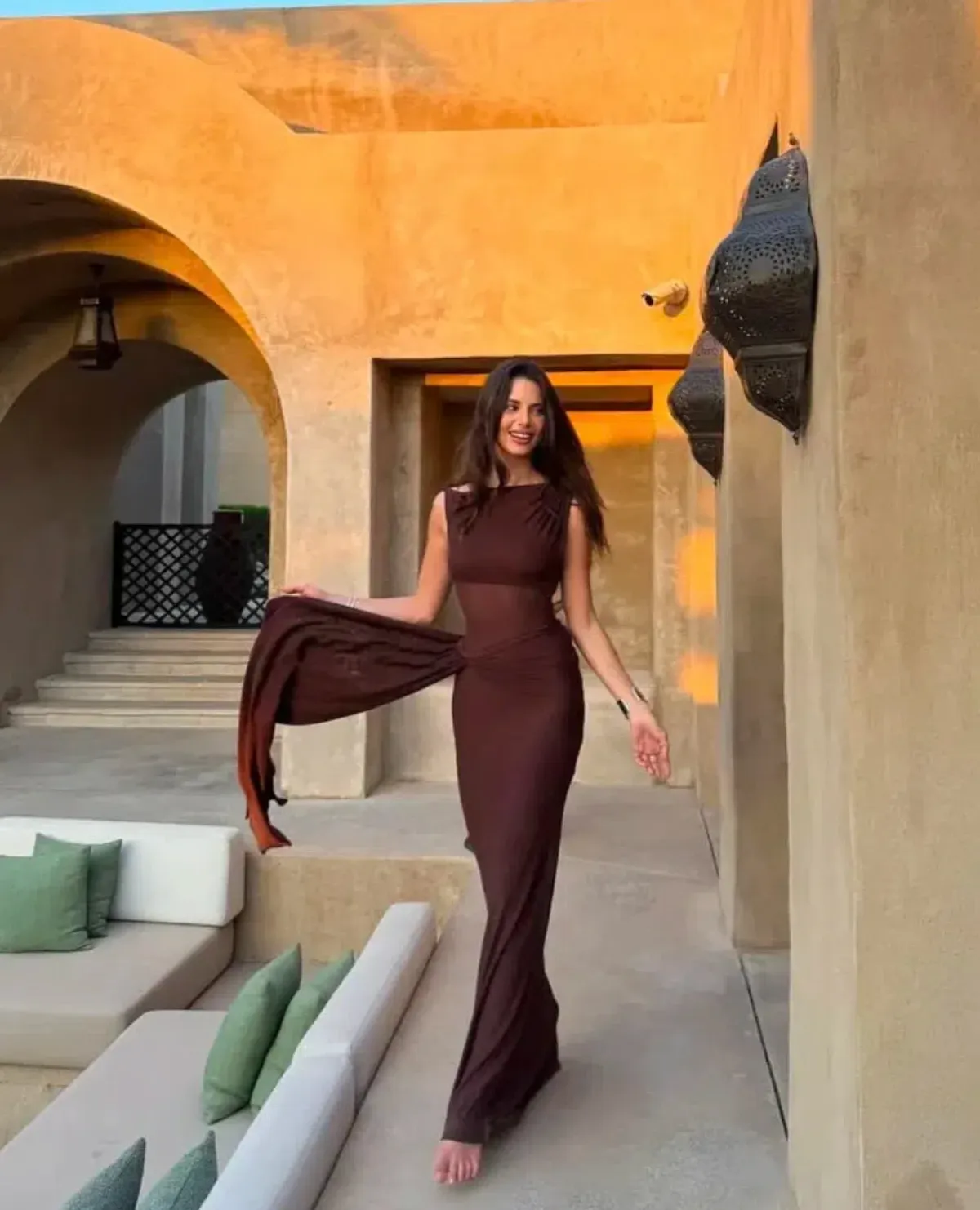 Misha Sisal Maxi Dress Espresso Size 10/M - Image 4