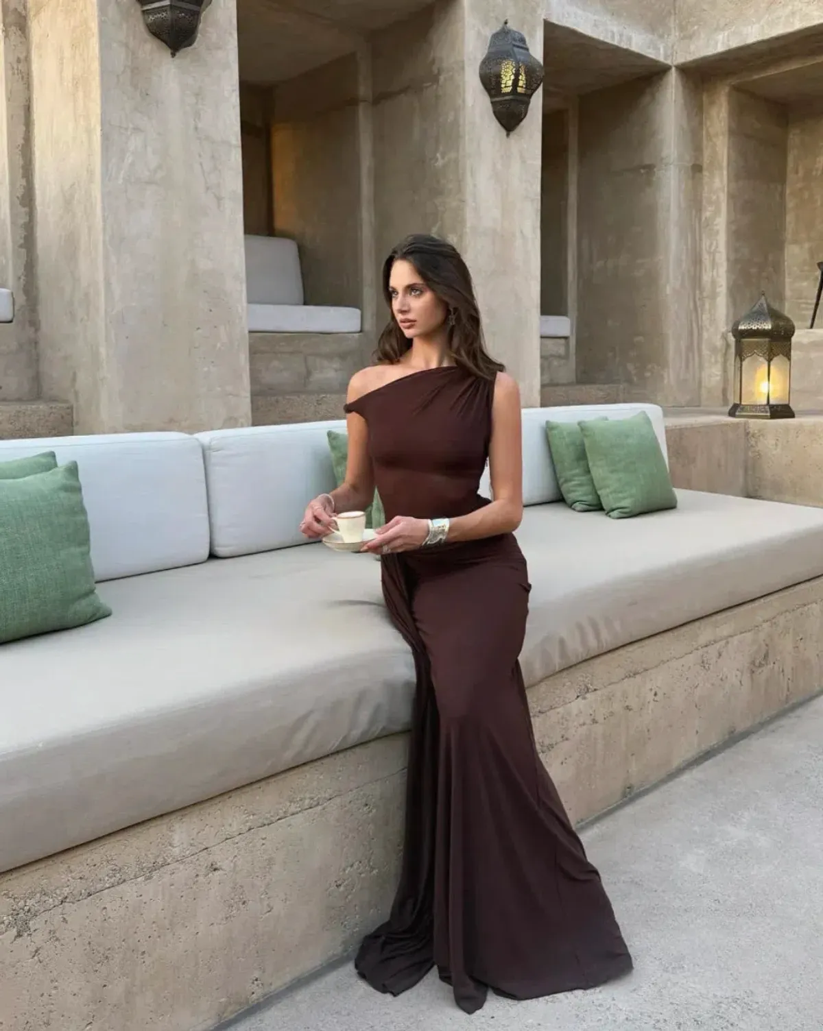 Misha Sisal Maxi Dress Espresso Size 10/M - Image 3