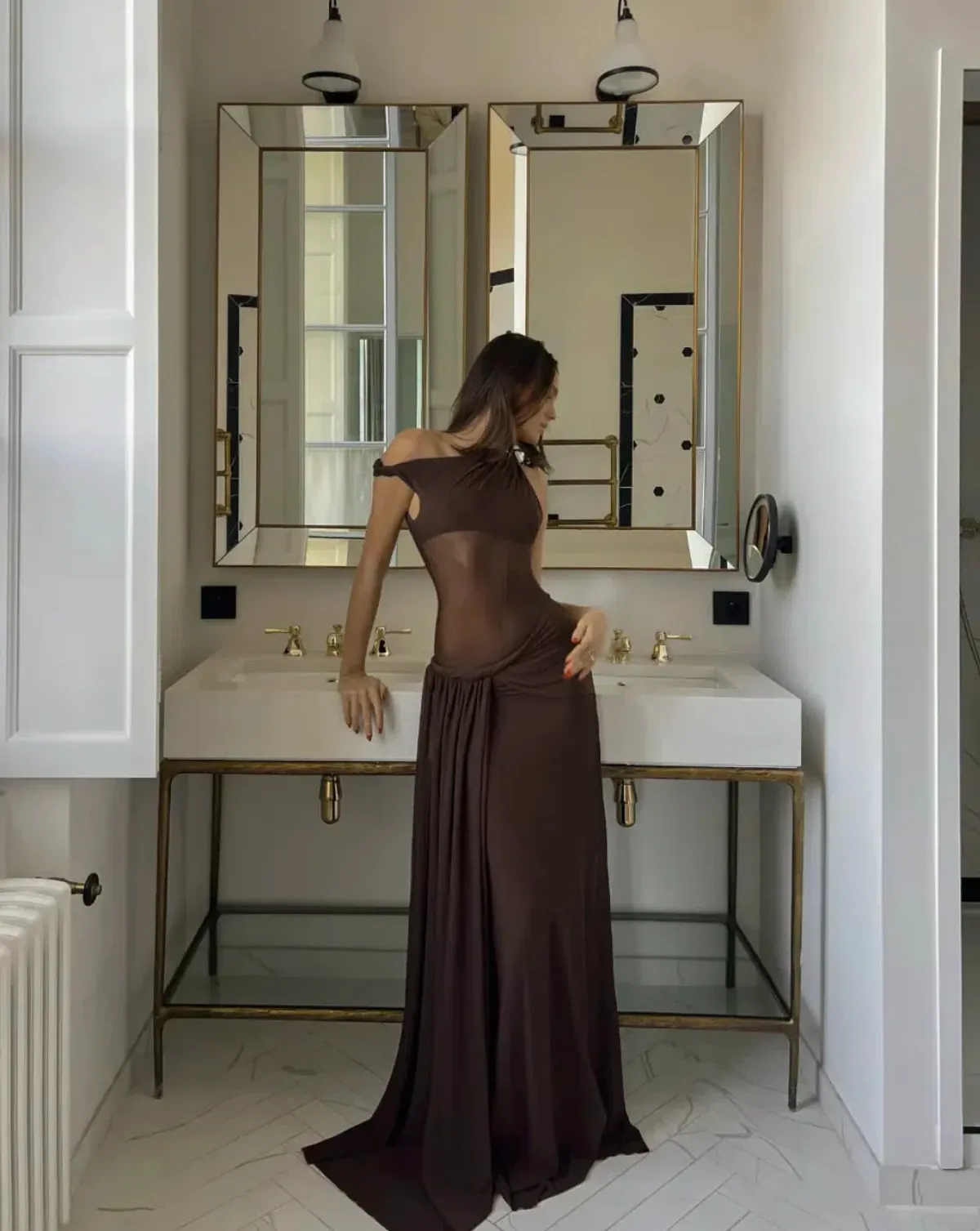 Misha Sisal Maxi Dress Espresso Size 10/M - Image 1