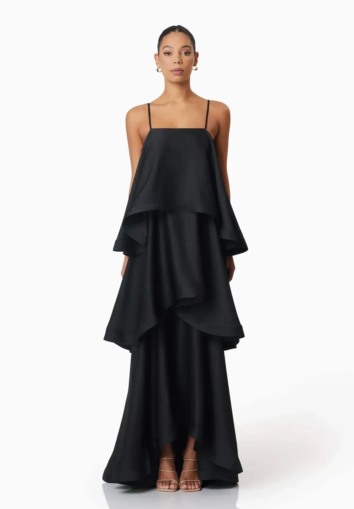 Elliatt Tilly Tiered Maxi Dress Black Size XS / AU 6 - Image 1