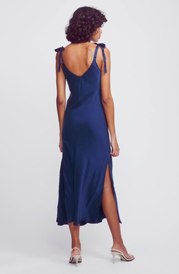 Silk Laundry Tie Shoulder Dress Navy size 12 for rent on The Volte - image 2