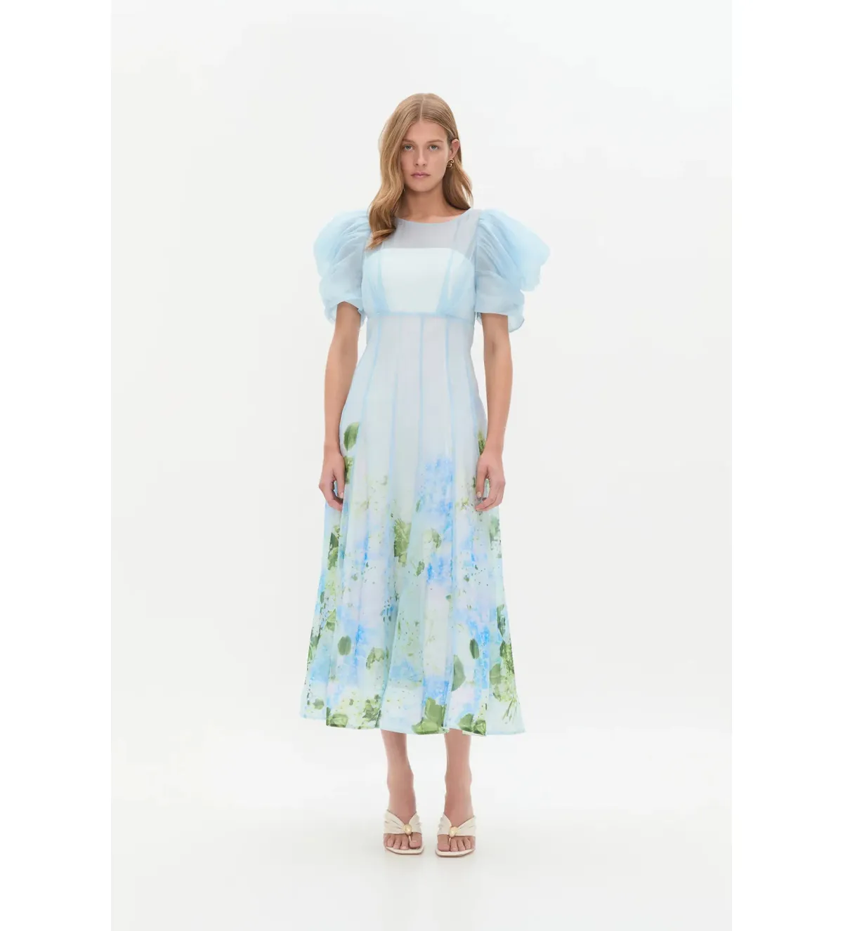 Aje Clementine Midi Dress in Blue Hydrangea Size 6 - Image 1