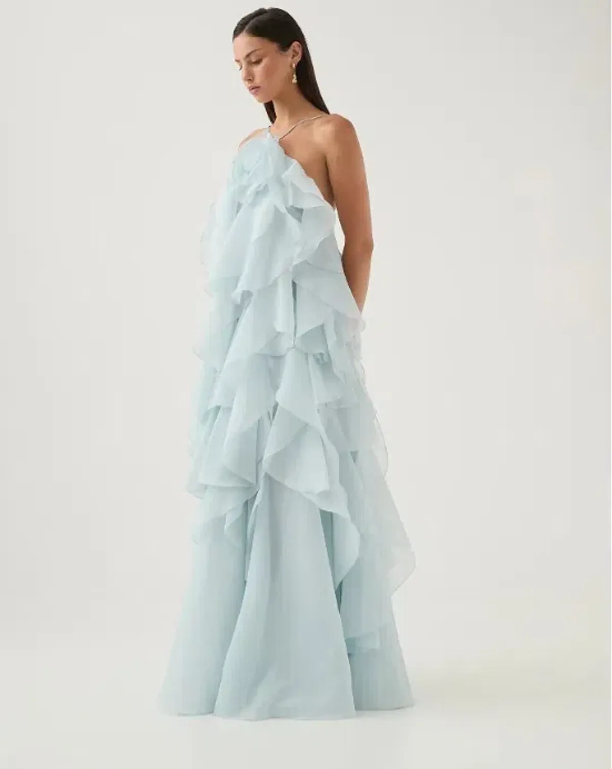 Aje Pandorea Layered Maxi Dress Silver Blue Size 10 - Image 2