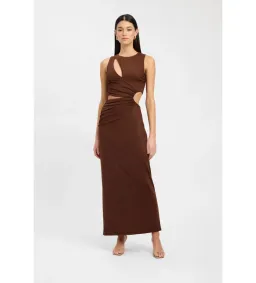 Kookai Bolt Cut Dress Brown Size 10  for rent on The Volte - image 1