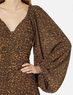 Ted Baker London Wyatte Ruched Bodycon Mini Dress Animal Print Size AU 10 for rent on The Volte - image 2