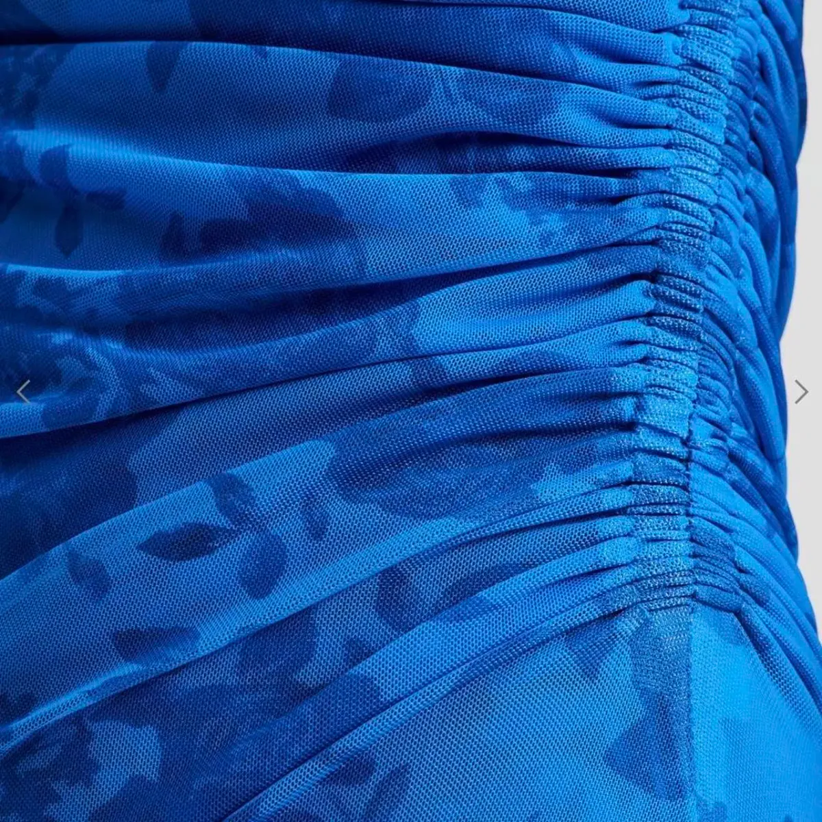 Scanlan Theodore Italian Floral Lace Print Mesh Maxi Dress Blue Size AU 10 - Image 3