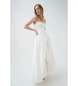 Aje Violette Bubble Hem Maxi Dress Ivory Size AU 8 for rent on The Volte - image 3
