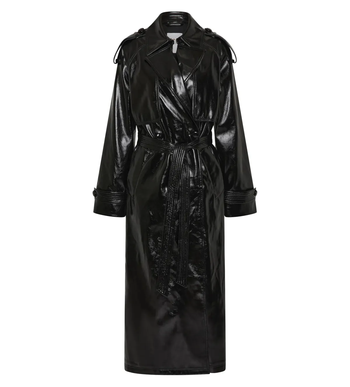 Aje Raven Vegan Leather Trench in Black Size S / AU 8 - Image 5