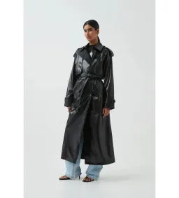 Aje Raven Vegan Leather Trench in Black Size S / AU 8 for rent on The Volte - image 3