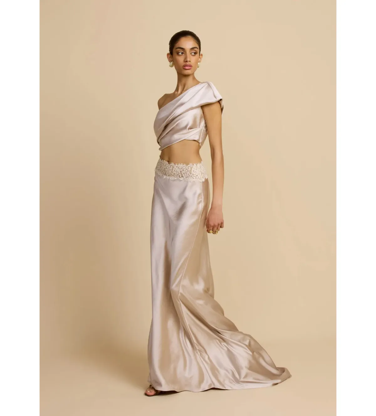 Arcina Ori Anaya Top and Maxi Skirt Set Oyster Size S AU 8 - Image 2