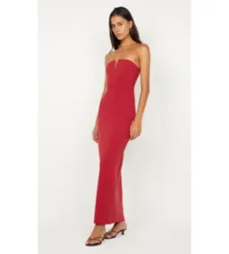 Bec & Bridge Rafi Strapless Maxi Dress in Cherry Size AU 8 for rent on The Volte - image 1