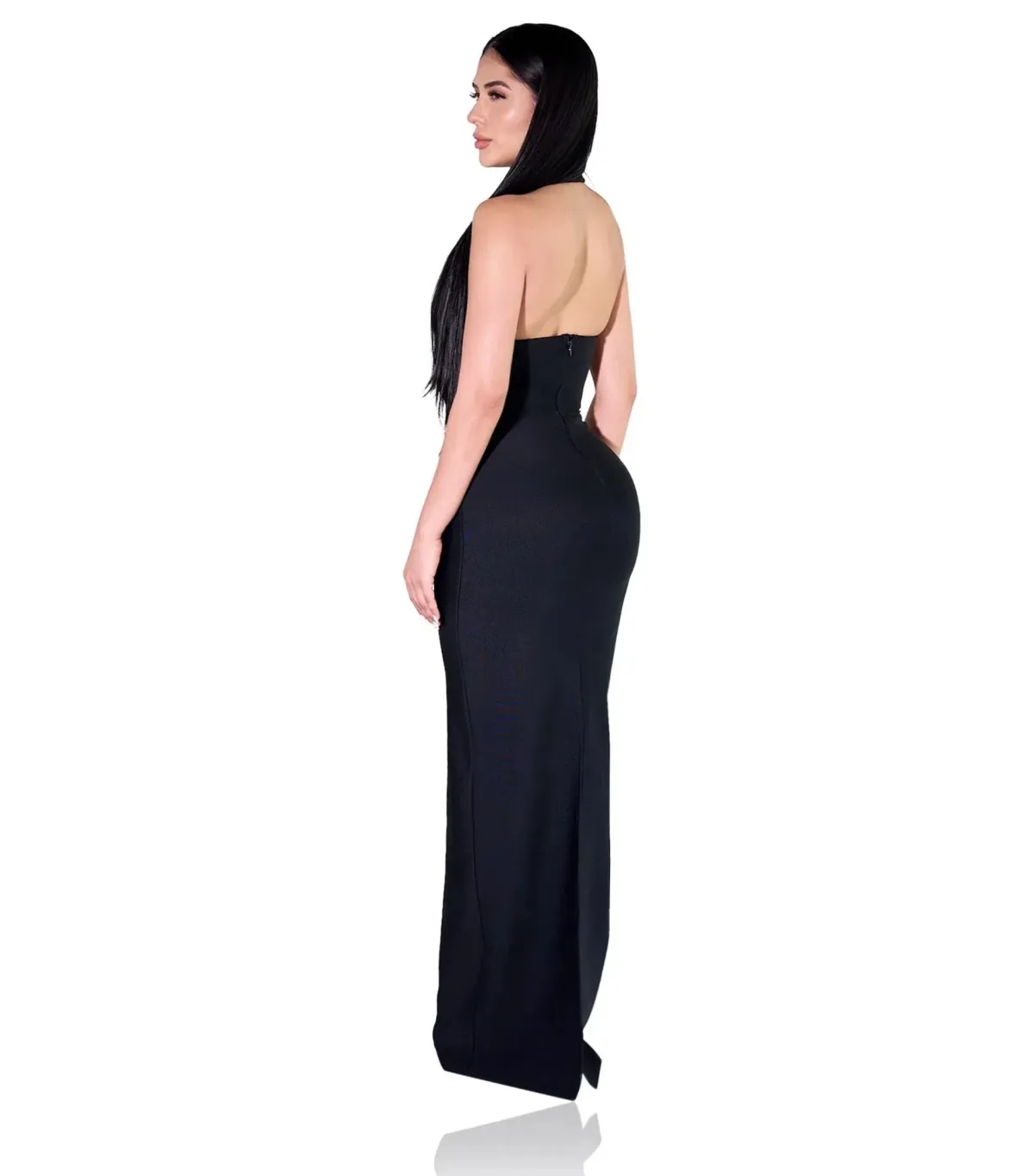 YG Collection Gianna Halter Maxi Gown Black Size AU 8 - Image 2