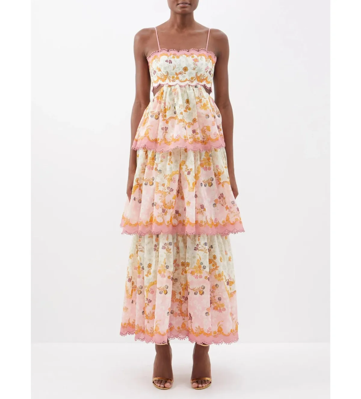 Zimmermann Laurel Frill Midi Dress Floral Size 0 AU 8 - Image 2