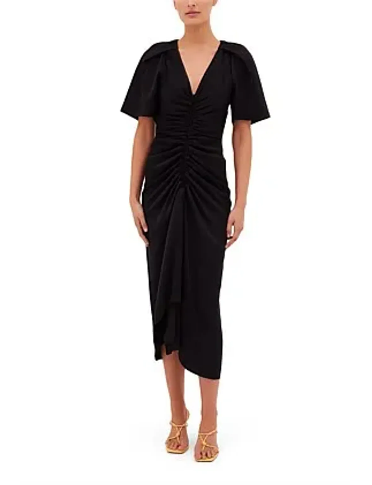 Bianca Spender Black Satin Bellini Dress Size 14 - Image 1