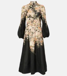 Zimmermann Illustration Buttoned Midi Dress in Black Rococo Floral Size 4 for rent on The Volte - image 3