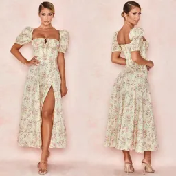 House of CB Lemon Floral Tallulah Dress Puff Sleeve Size Size 12 for rent on The Volte - image 4