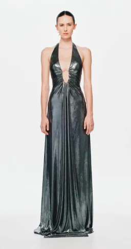 MISHA Jennifer Foil Dress Black Size 8 for rent on The Volte - image 1