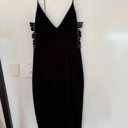 Zimmermann Crepe Harness Midi Dress Black Size AU 10 for rent on The Volte - image 2