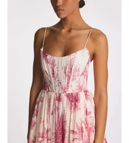 Zimmermann Waverly Corset Midi Dress Pink Palm Size 3 AU 14 for rent on The Volte - image 6
