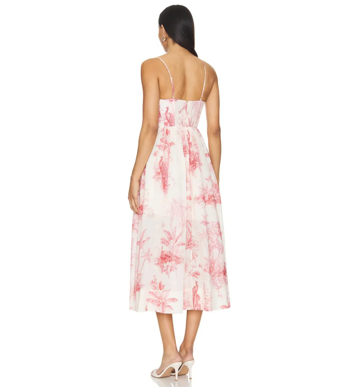 Zimmermann Waverly Corset Midi Dress Pink Palm Size 3 AU 14 - Image 5