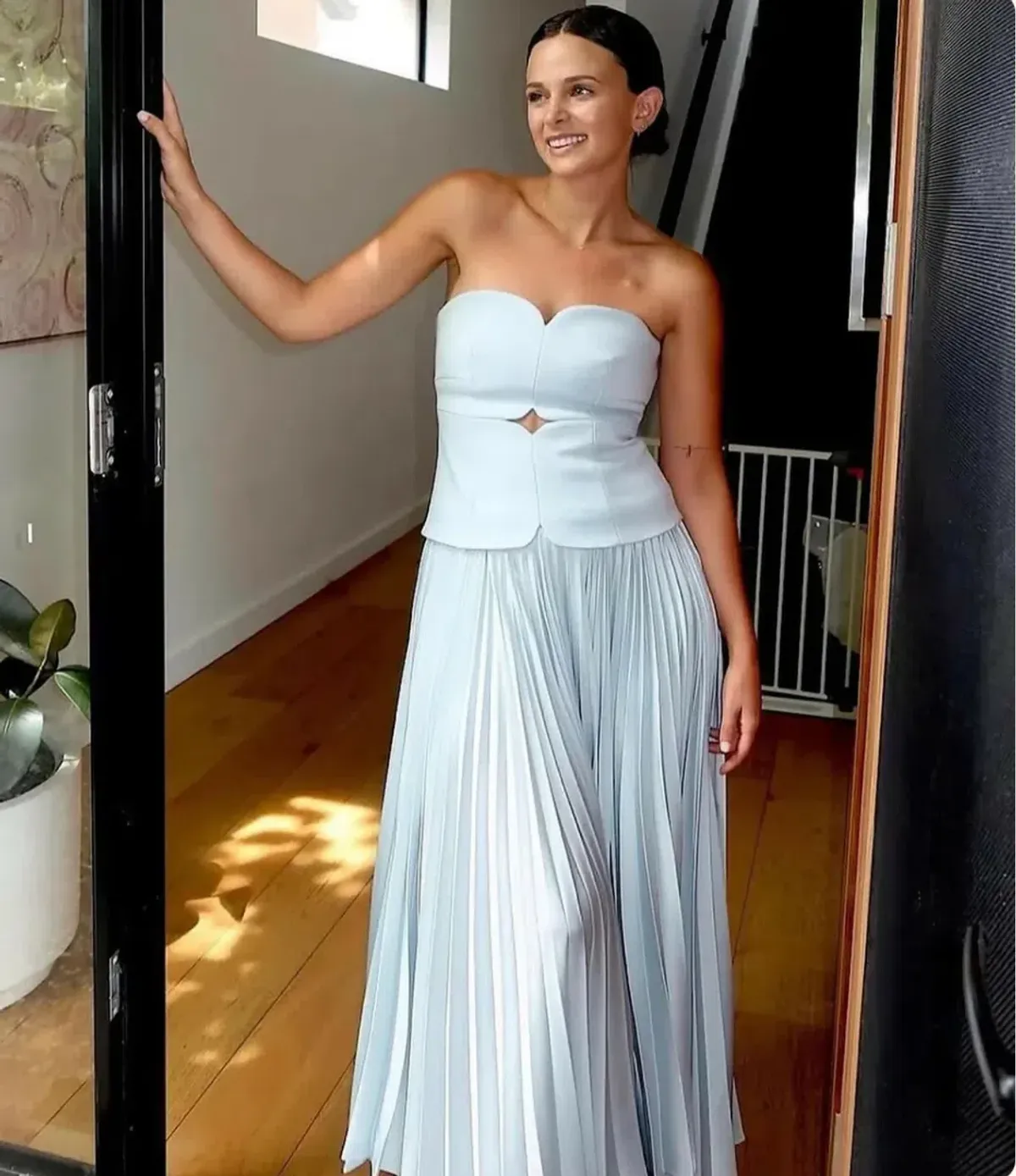 Acler Avonlea Midi Dress Celeste Blue Size AU 12 - Image 6