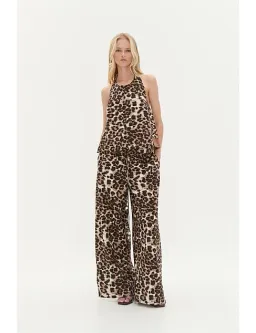 Aje Dessie Belted Relaxed Pant Animal Print Size 12 for rent on The Volte - image 1