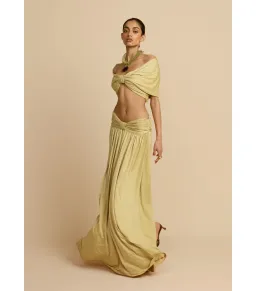 Arcina Ori Alessia Top and Maxi Skirt In Gold Size S / AU 8 for rent on The Volte - image 1