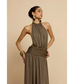 Arcina Ori Santina Maxi Dress Khaki Size XS / AU 6 for rent on The Volte - image 3